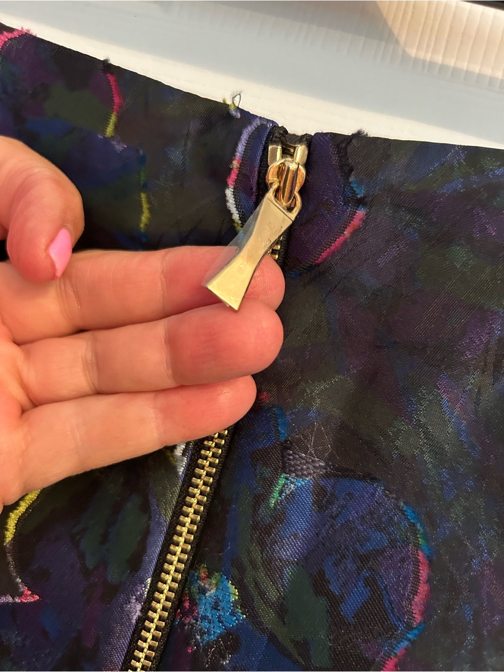 kate spade Black Midi Skirt with Purple & Blue Floral Print - Picture 5 of 13